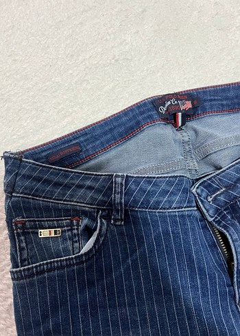 Polo Çizgili Kadın Denim Pantolon - Görsel 4