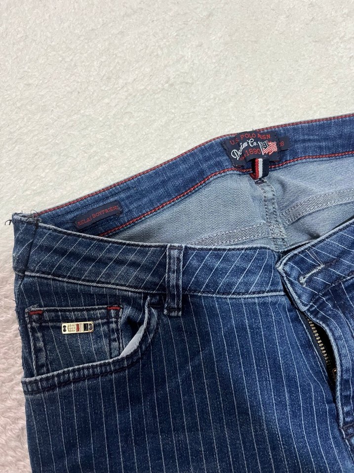 Polo Çizgili Kadın Denim Pantolon - Görsel 4