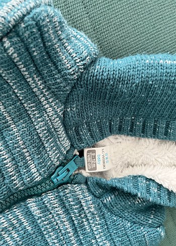 Erkek Çocuk Mavi Kapüşonlu Triko Hırka - Görsel 2