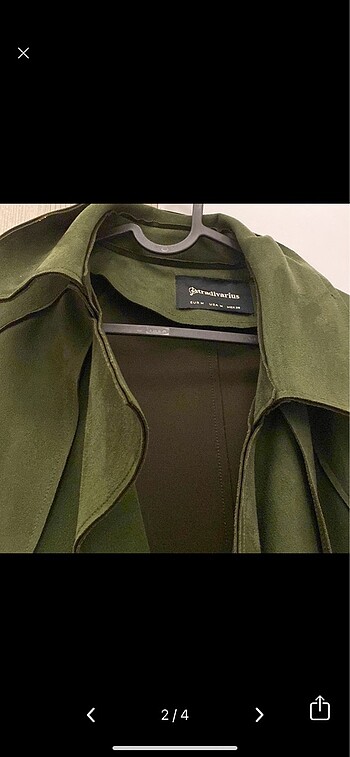 Stradivarius Stradivarius yeşil renkli trenç
