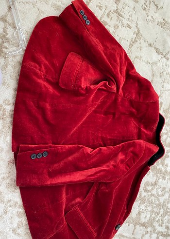 Erkek Çocuk Kırmızı Süet ceket - Görsel 3