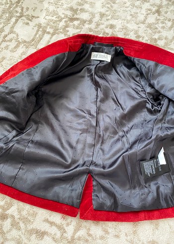 Erkek Çocuk Kırmızı Süet ceket - Görsel 2