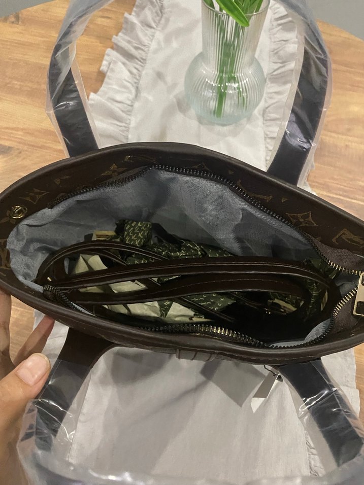 Klasik Kahverengi Deri Kadın Çanta - Görsel 2