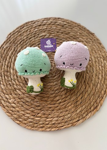 Pastel Renkli Mor Peluş Mantar Oyuncak