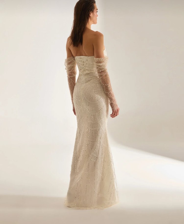 Straplez Beyaz Denizkızı Gelinlik - Görsel 2