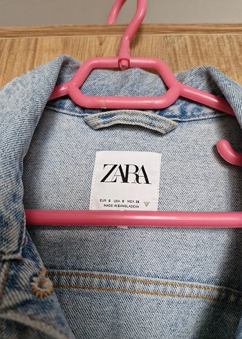 Zara Zara Mavi Düğmeli Kadın Kot Ceket