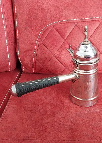 Parlak gümüş kaplama Cezve - Görsel 2