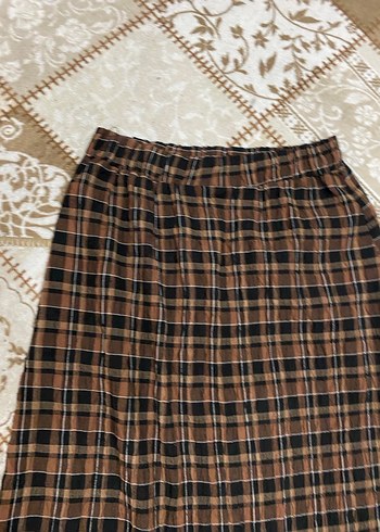 Kadın Ekoseli uzun Etek - Görsel 3