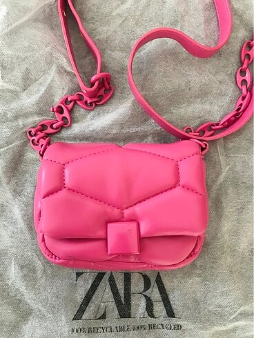 Beden pembe Renk Zara Mini Fuşya Pembe Çanta