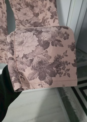 44 Beden kahverengi Renk Düğmeli Kahverengi Midi Kadın Kot Pantolon