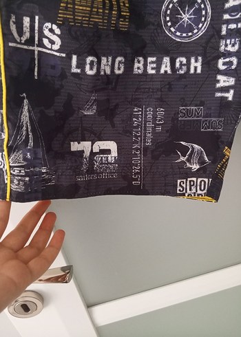 Sarı-Gri Desenli Erkek Mini Şort - Görsel 3