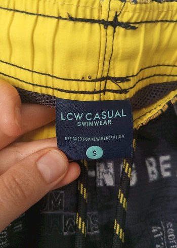 Sarı-Gri Desenli Erkek Mini Şort - Görsel 6