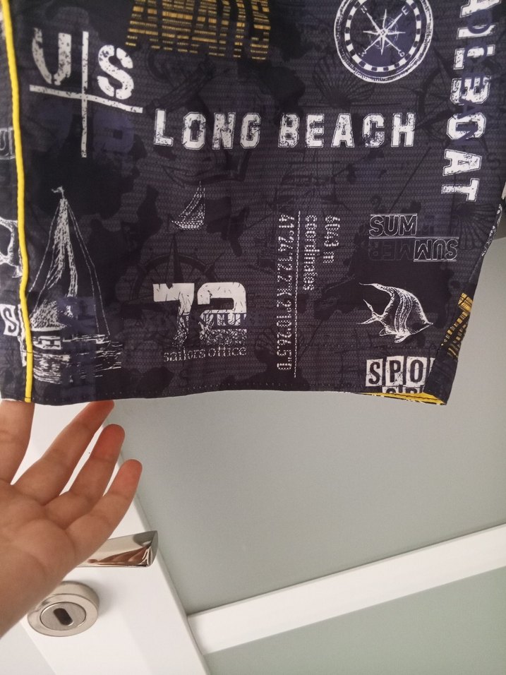 Sarı-Gri Desenli Erkek Mini Şort - Görsel 3