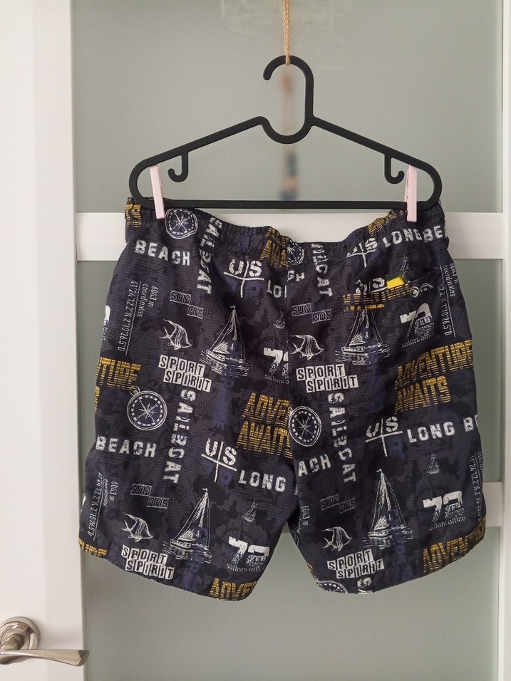 Sarı-Gri Desenli Erkek Mini Şort - Görsel 2