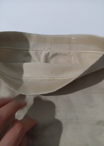 Bej Hamile Şort, Normal Boy, Dar Kesim - Görsel 4