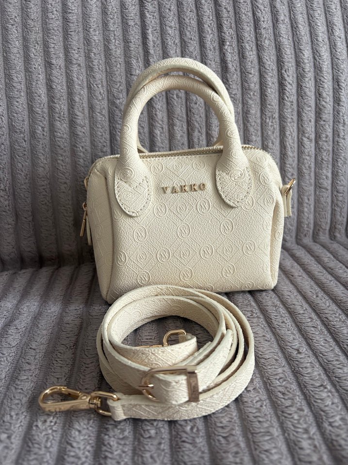 Vakko Beyaz Deri Kadın Omuz Çantası - Görsel 5