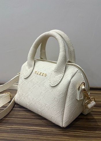 Beyaz Nakışlı Deri Kadın Çanta - Görsel 4