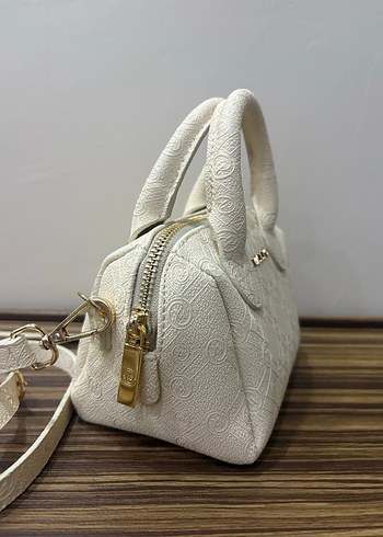 Beyaz Nakışlı Deri Kadın Çanta - Görsel 5