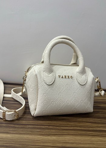 Beyaz Nakışlı Deri Kadın Çanta - Görsel 2