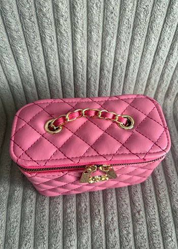 Chanel marka Pembe Zincir Detaylı Deri Kadın Çanta - Görsel 5