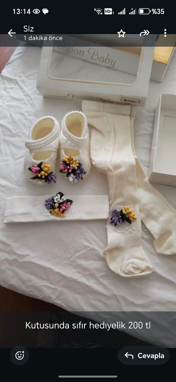 mevlütlük Dantelli Beyaz Kız Bebek Kıyafet Seti - Görsel 2