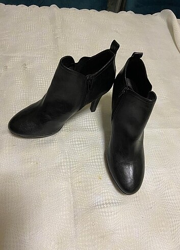40 Beden #Bot #Bootie #Grecelland #Siyah #Deri #Platform #Yeni #40