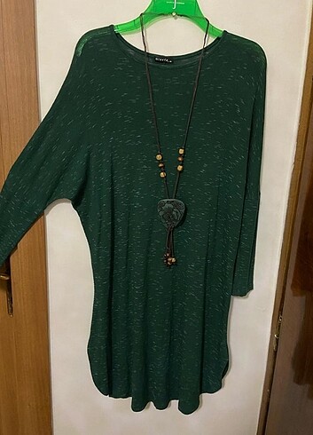 #Tunik #Uzun #Elbise #Yeşil #Tesettür #Giyim 