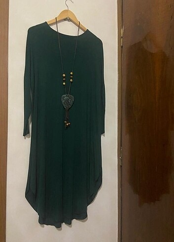 Refka Tesettür Giyim #Tunik #Uzun #Yeşil #Renk #Tesettür #Giyim