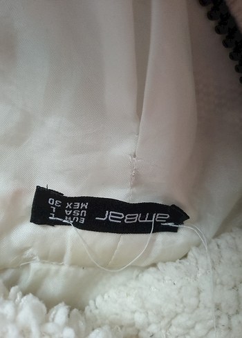 kadın Beyaz Sıcak Fermuarlı Kaban - Görsel 2