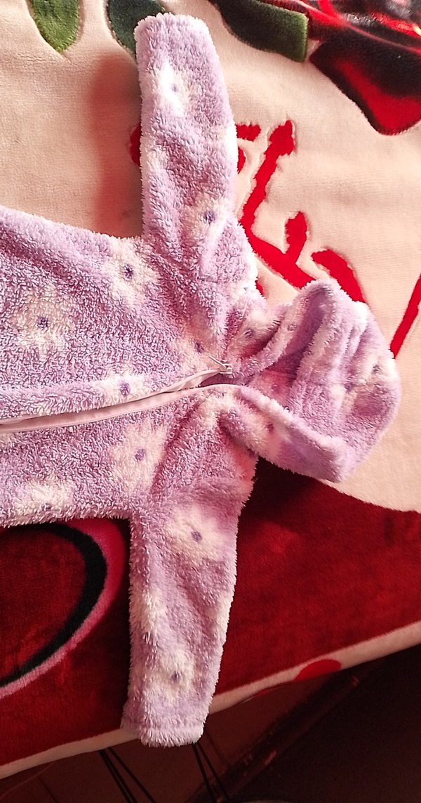 Mor Kürklü Bebek Tulumu - Görsel 2