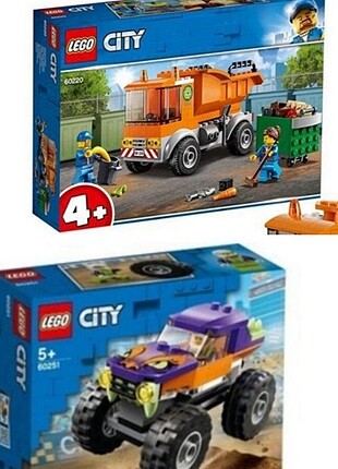 Lego city 60220 çöp kamyonu 90 parça ve lego city canavar kamyo