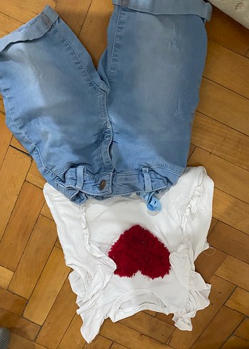 LC Waikiki Düğmeli Kısa Kollu Beyaz Bebek Kız Takımı