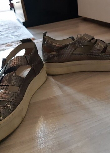 38 Beden gri Renk Elle sandalet