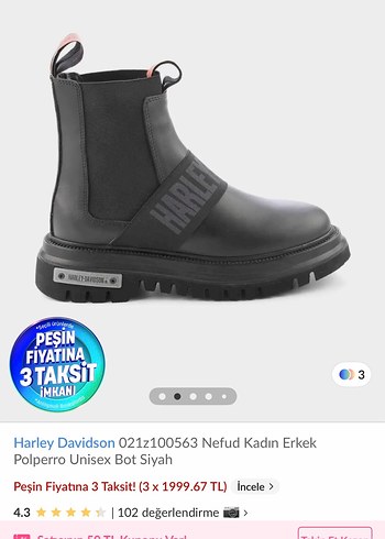 Harley Davidson Siyah Unisex Deri Bot
