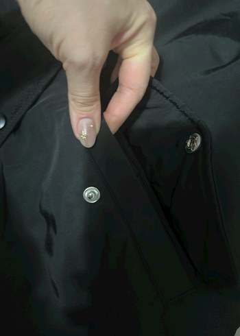 Kürklü Siyah mont - Görsel 4