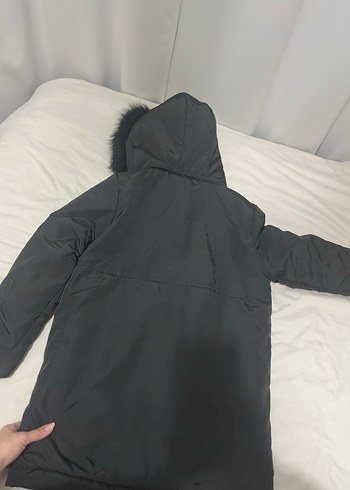 Kürklü Siyah mont - Görsel 7