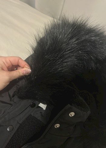 Kürklü Siyah mont - Görsel 5