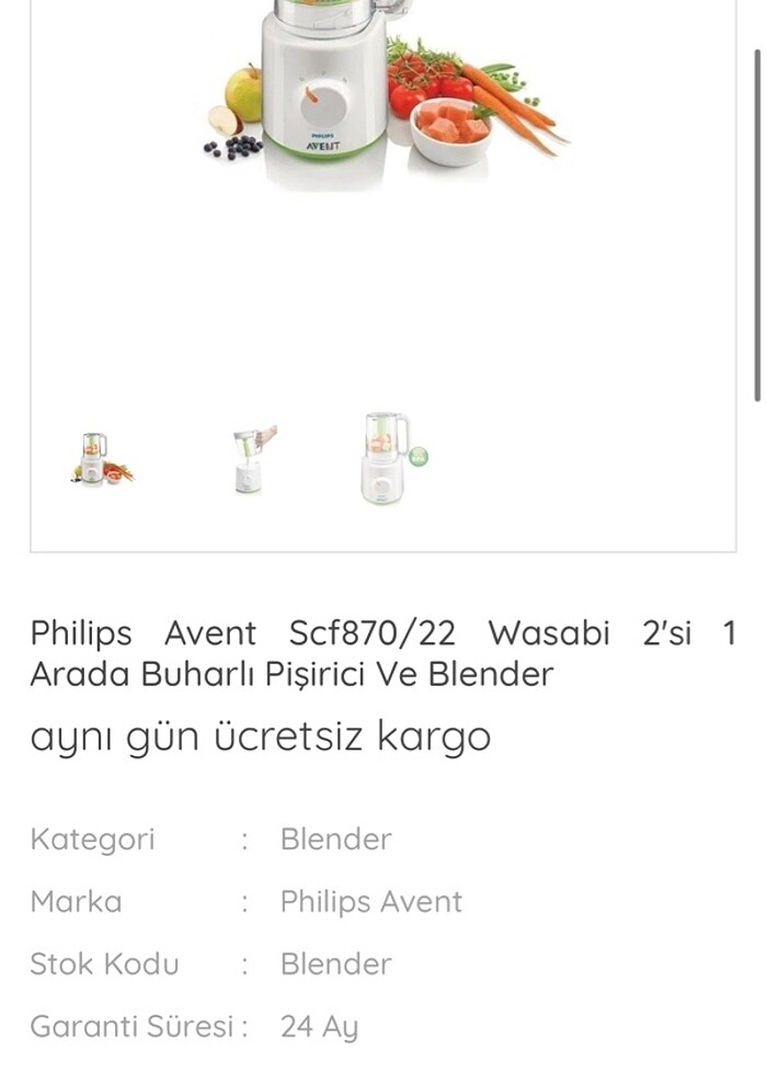 Philips Avent Buharlı pişirici ve blender - Görsel 2