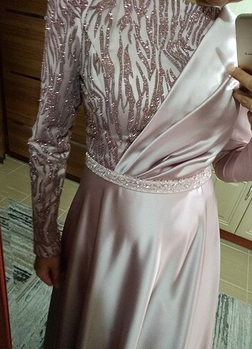 40 Beden pembe Renk Abiye