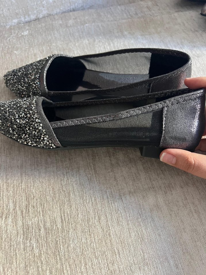 Gri Parlak Kadın Babet Ayakkabı - Görsel 4