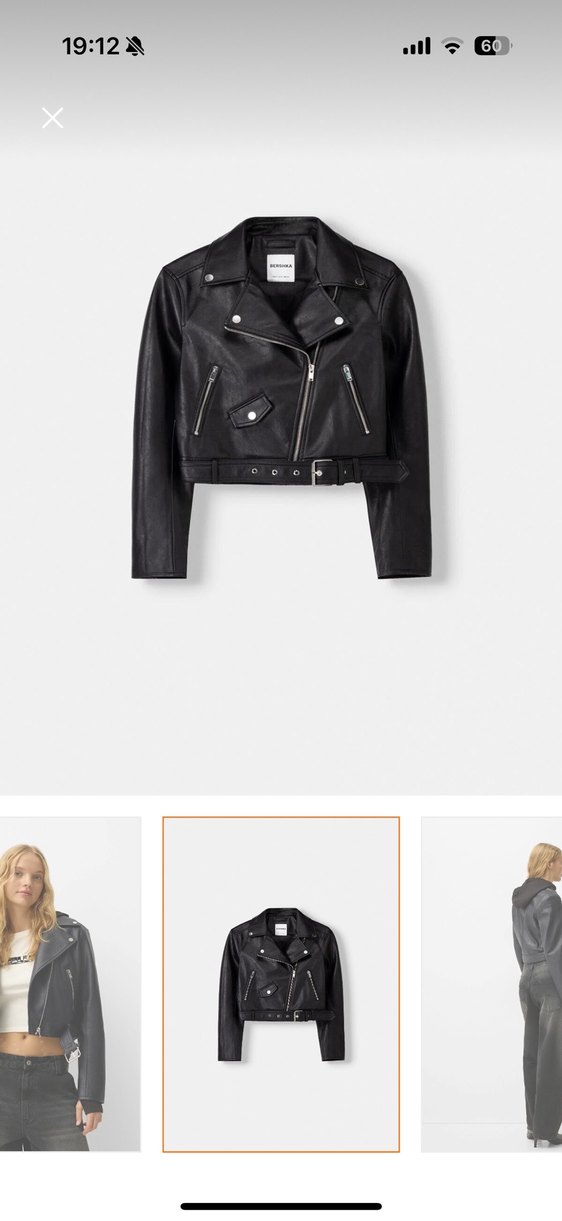 Kadın Siyah Deri Biker Ceket - Görsel 5