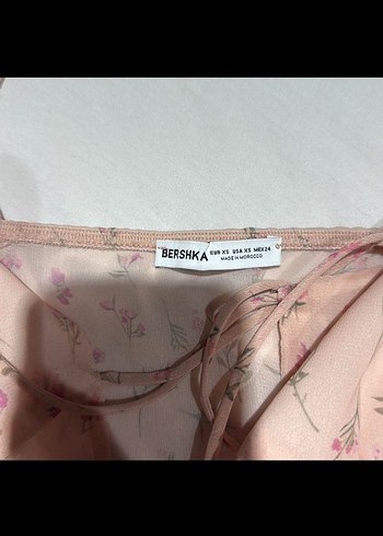 Pembe Fırfırlı Straplez Midi Bluz - Görsel 3