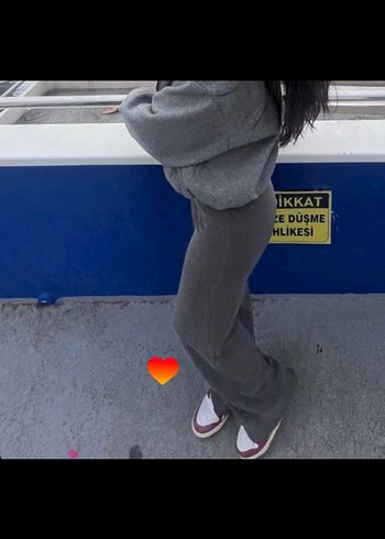 Gri Pilili Kadın Keten Pantolon - Görsel 2