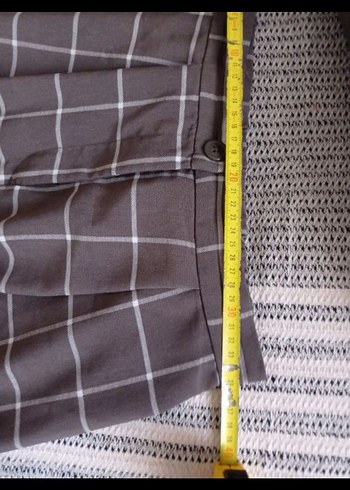 Kadın Gri Pilili Salaş Kumaş Pantolon - Görsel 5