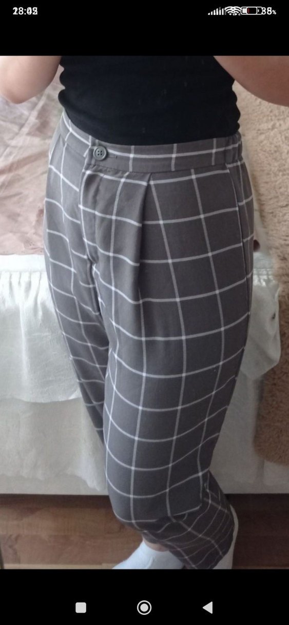 Kadın Gri Pilili Salaş Kumaş Pantolon - Görsel 3