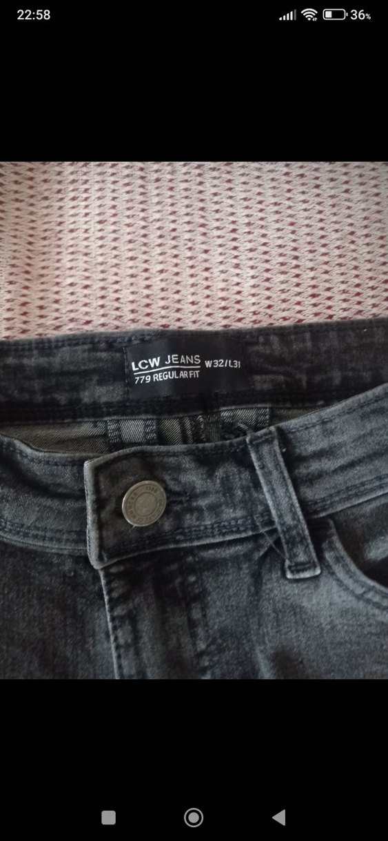 Gri Erkek Regular Fit Denim Pantolon - Görsel 2