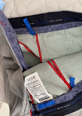 Gri Piliseli Midi Kumaş erkekPantolon - Görsel 4