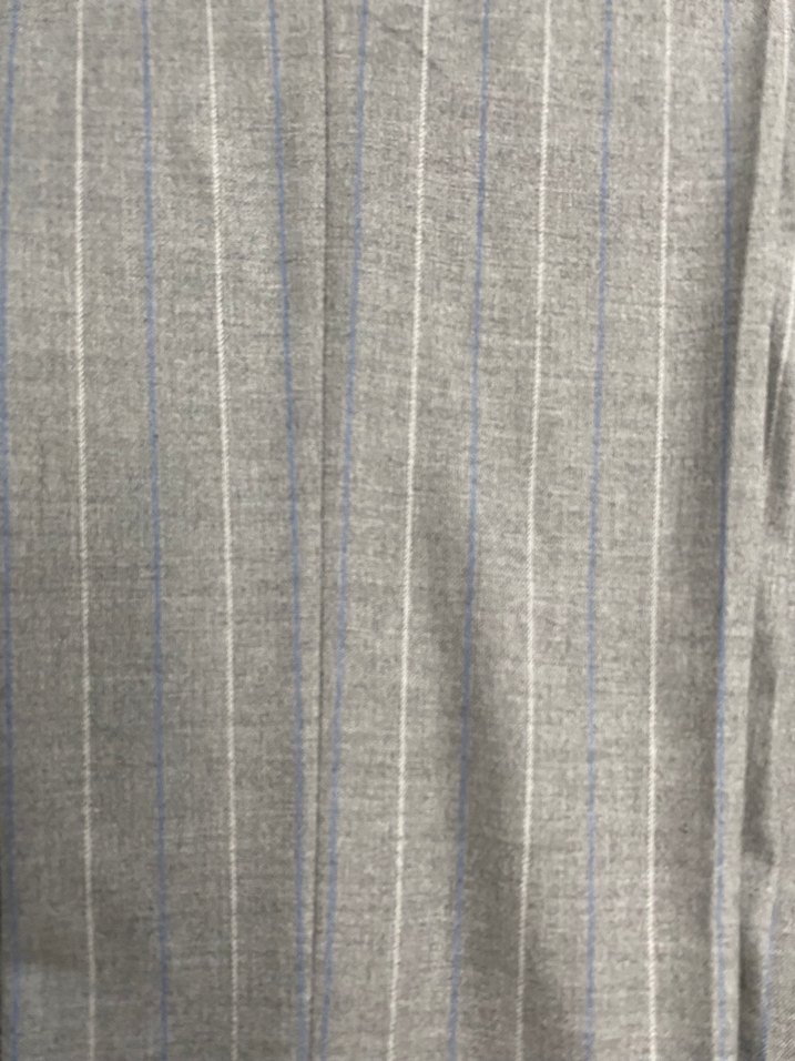 Gri Piliseli Midi Kumaş erkekPantolon - Görsel 2