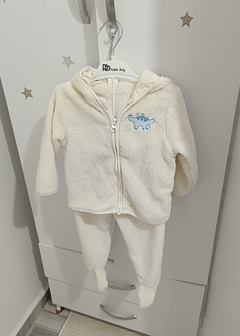 Beyaz Bebek Erkek Polar Tulum - Görsel 3