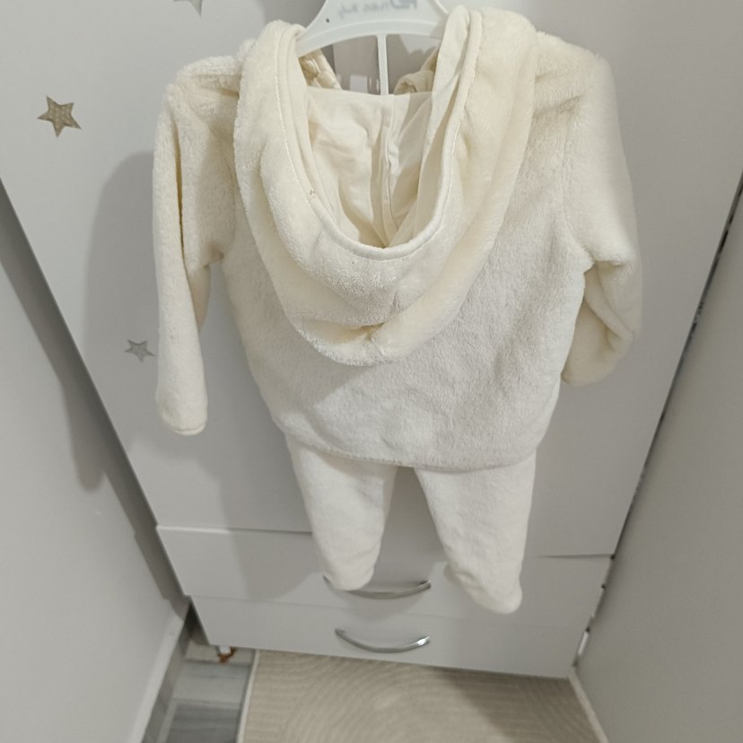 Beyaz Bebek Erkek Polar Tulum - Görsel 4